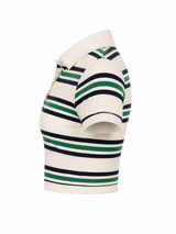 Polo Crop Varsity Rayas
