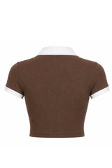 Crop Polo Mocha Chic