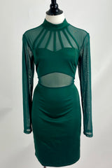 VESTIDO MIDI SATINADO VERDE ESMERALDA