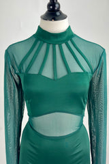 VESTIDO MIDI SATINADO VERDE ESMERALDA