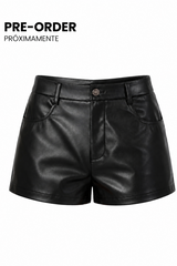 Short Mini Vinipiel Negro