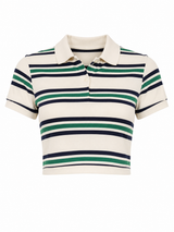 Polo Crop Varsity Rayas