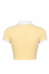 Crop Polo Butter Yellow