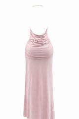 Vestido Largo Ruched Rosa