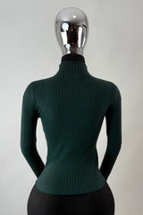 Blusa Cuello Tortuga Tela Punto Verde