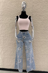 Crop Top de Tirantes Rosa