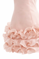 Vestido Ruffle Corto Rosa