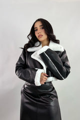 Jacket Vinipiel Fox Fur Negra