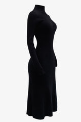 Vestido Midi Tela Sweater Negro