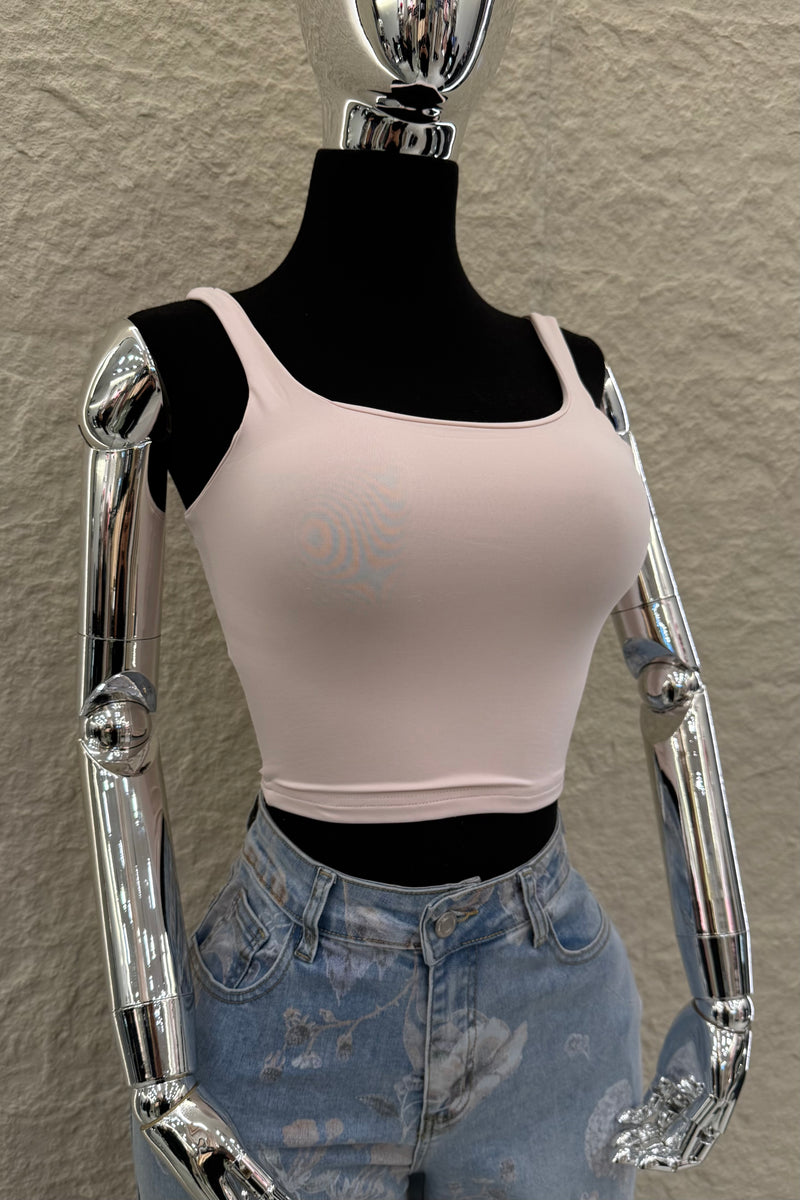 Crop Top de Tirantes Rosa