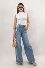 Pantalon High Rise Denim
