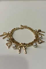 Pulsera Link Pearl & Heart