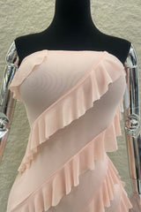 Vestido Corto Strapple Rosa
