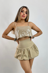 Falda Ballon Beige