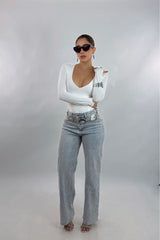 Pantalon Rhinestone Denim