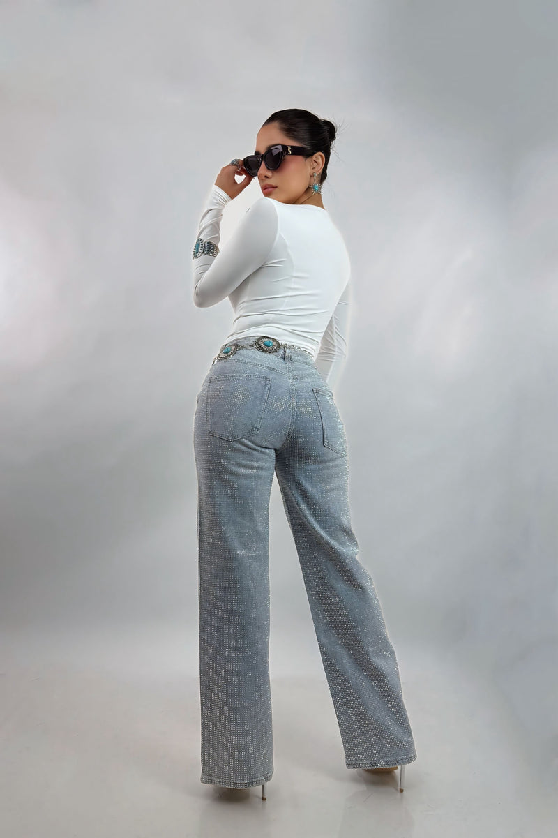 Pantiblusa Cuello V Manga Larga Blanca