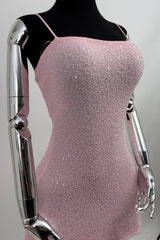 Vestido Corto Perlitas Rosa