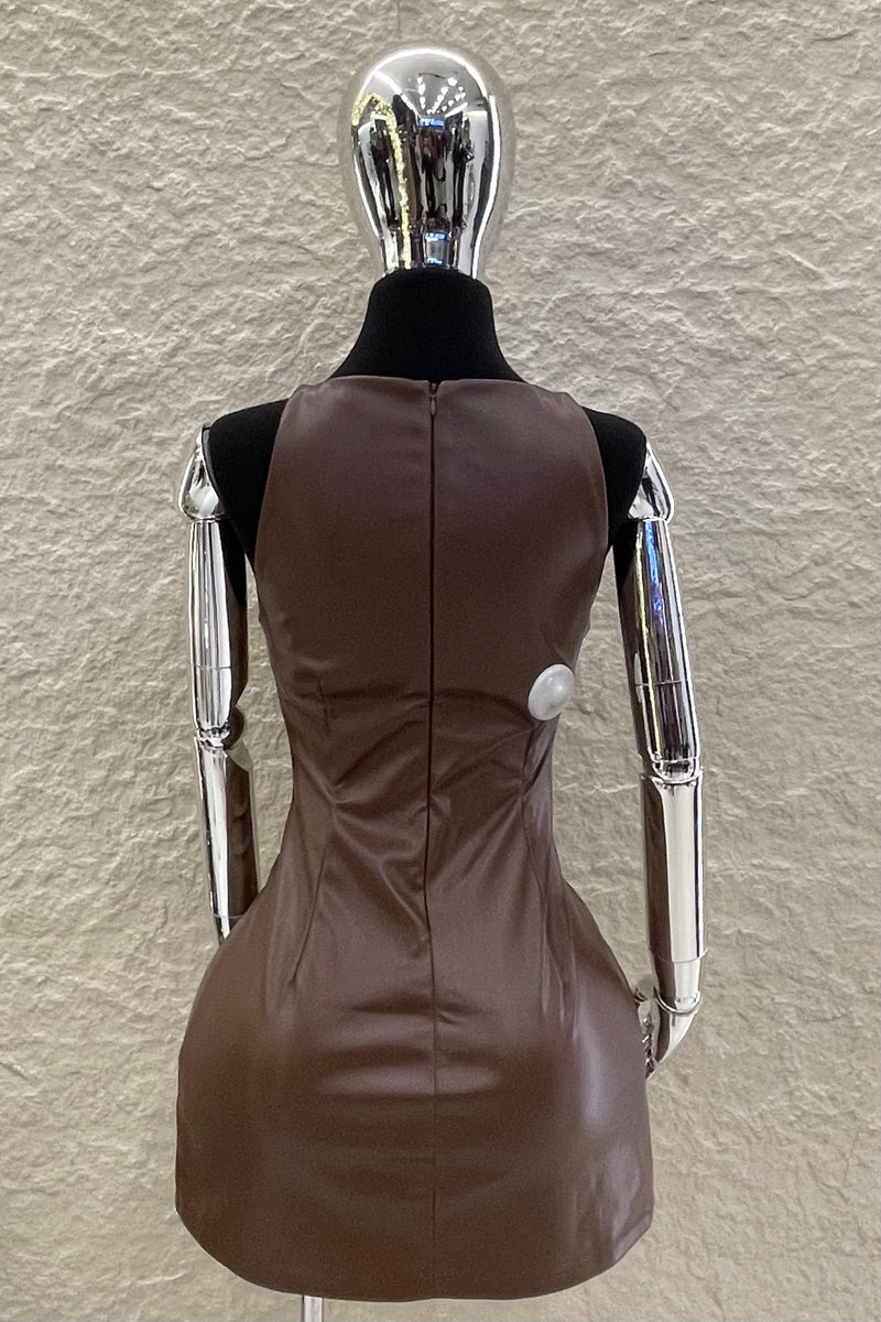 Vestido Corto Vinipiel Cafe