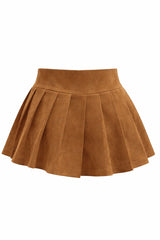 Falda Velvet Doble Hebilla Camel