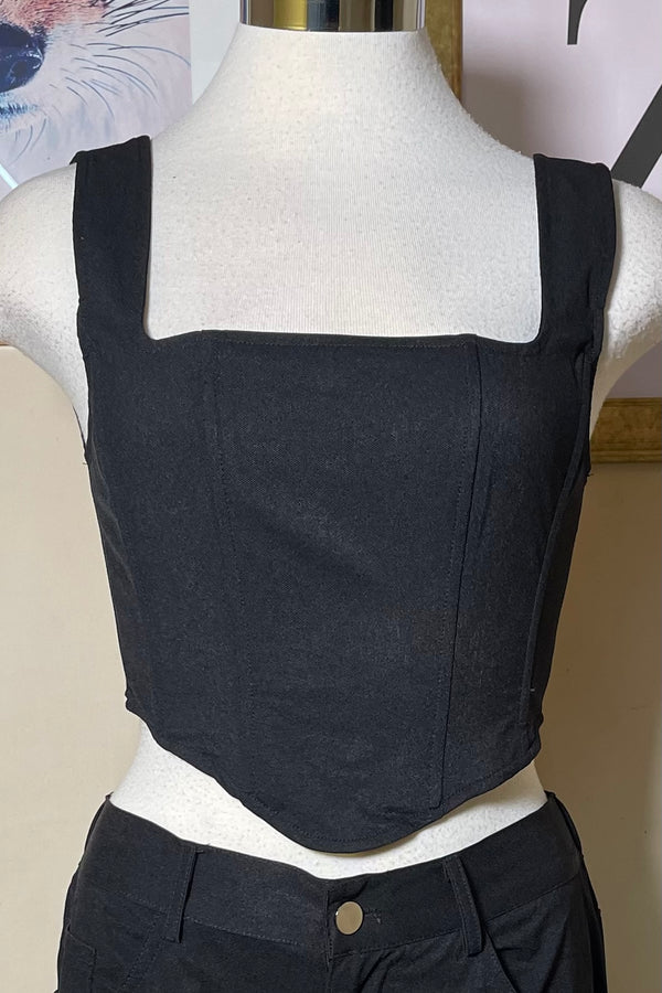 Croptop Corset Negro