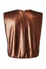 Blusa Corta Suelta de Lentejuela Chedron