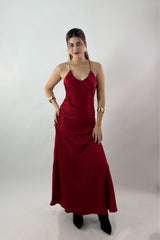 Vestido Satin Largo Rojo