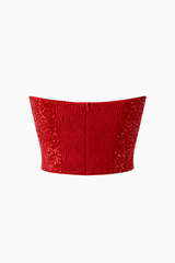 Crop Top Lentejuela Rojo