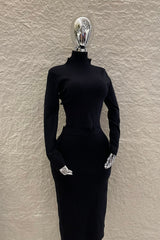 Set Blusa y Falda Tela Punto Negro