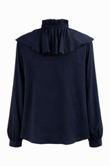 Blusa Suelta con Olán Negro