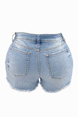 Short Rasgado Medium Denim