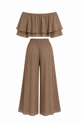 Set Top y Pantalon Olgado Cafe