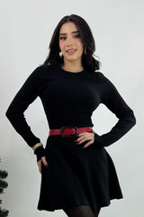 Vestido Sweater Manga Larga Negro