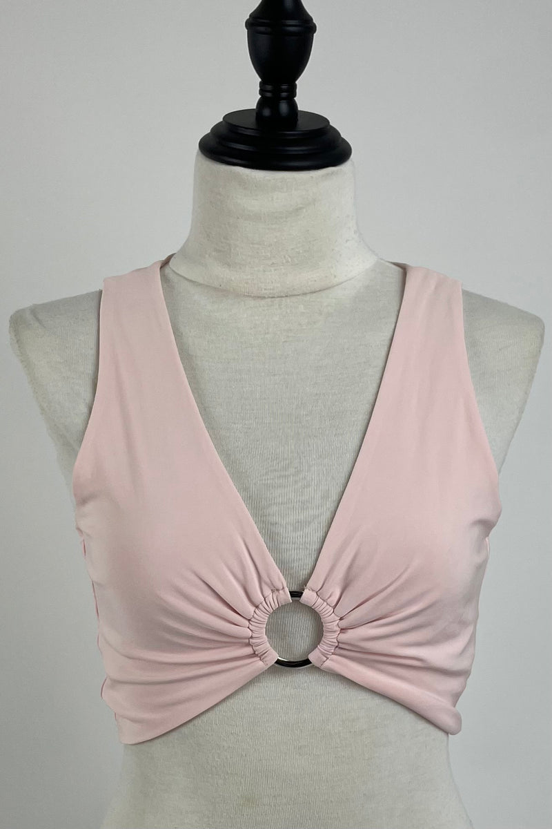 Crop Top Rosa con Escote