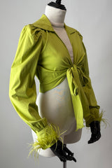 Top Manga Larga Verde