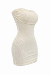 Vestido Strapples Rhinestone Amarillo