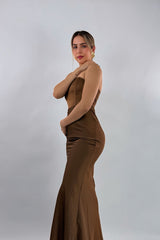 Vestido Midi Strapless Cafe