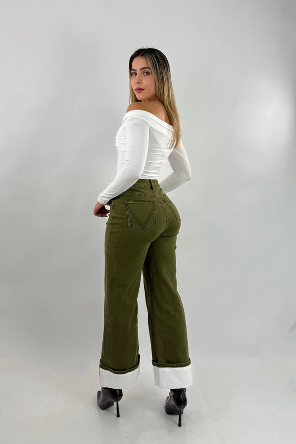 Pantalon Denim Olivo