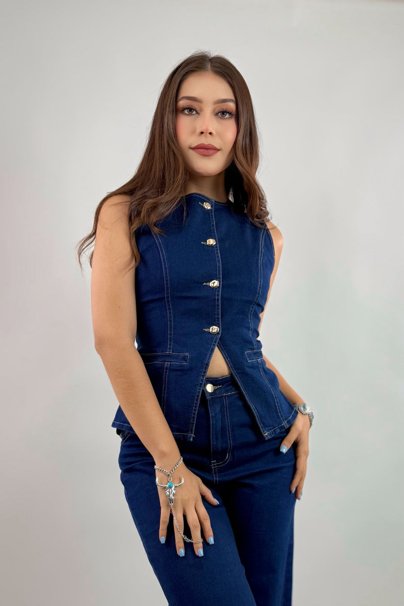 Set Chaleco y Pantalon Denim