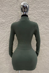 Set Blusa y Falda Tela Punto Olivo