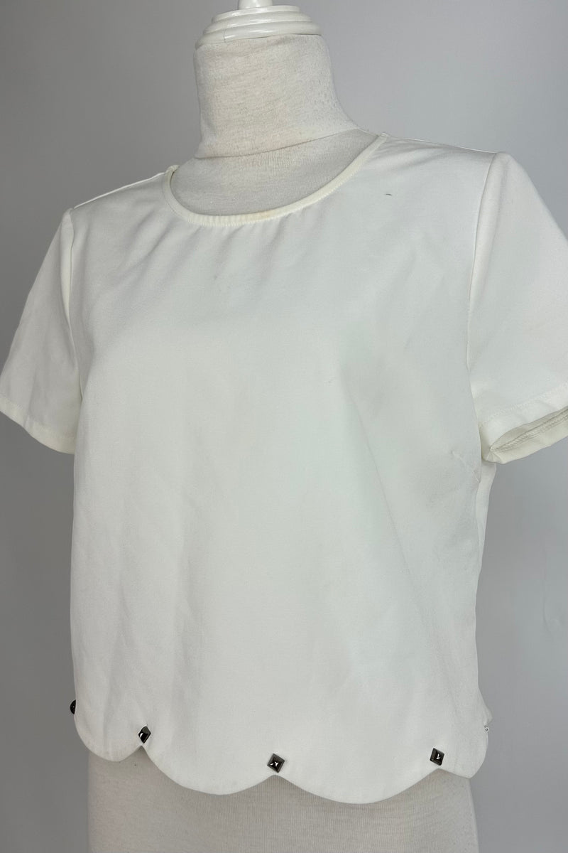 Blusa Blanca Con Estoperoles