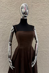 Vestido Midi Square Neck Chocolate