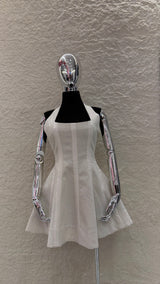 Vestido Halter Corset Beige