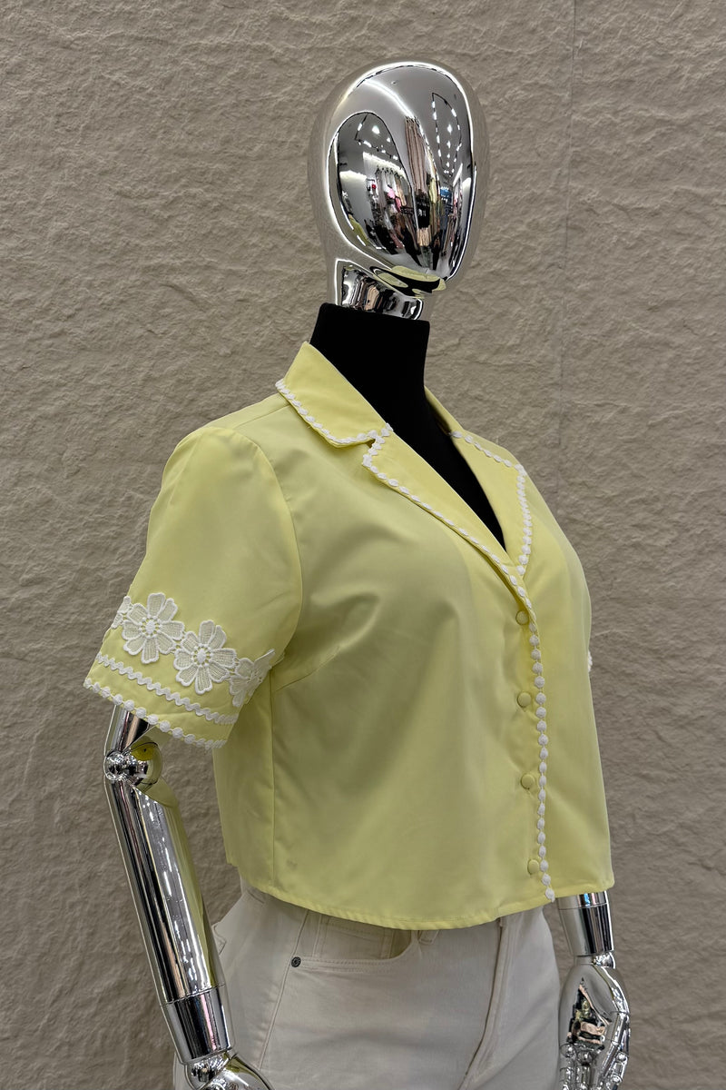 Camisa Bordada Amarilla