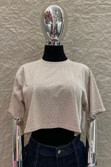 Tshirt Corta Rhinestone Beige