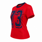 Sporty Jersey Crop Shirt Rojo