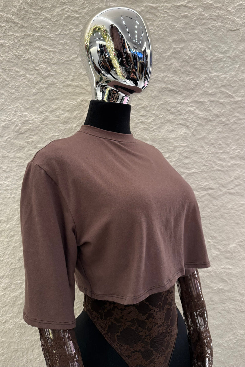 Pantiblusa Tshirt Encaje Cafe