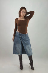 Biker Asimetrico Denim