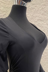 Pantiblusa Cuello V Manga Larga Negro