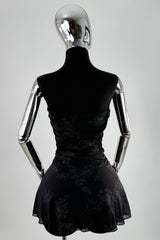 Vestido Strapless Ruched Shiny Negro