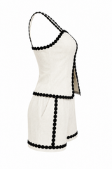 Set Blusa y Short Bordado Beige